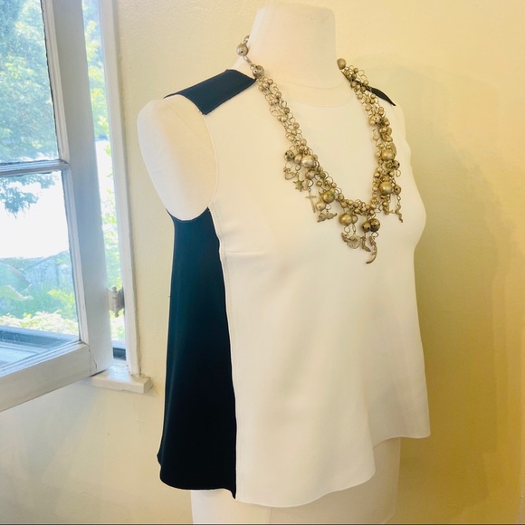 Trina Turk Jaala Colorblock Crepe Top - Picture 3 of 5